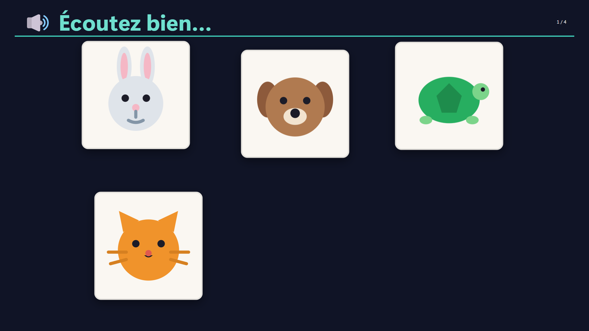 Image et son : la consigne Écoutez bien et les images éparpillées