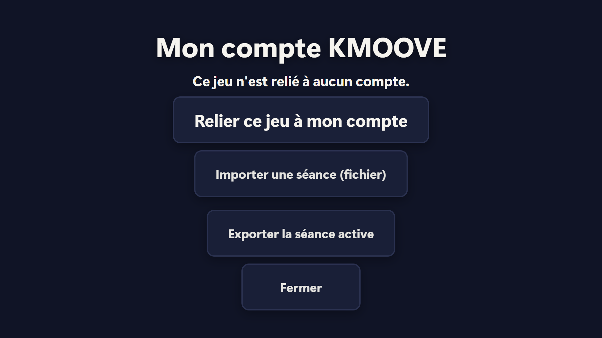 L'écran « Mon compte » du mur, ouvert par la touche F1